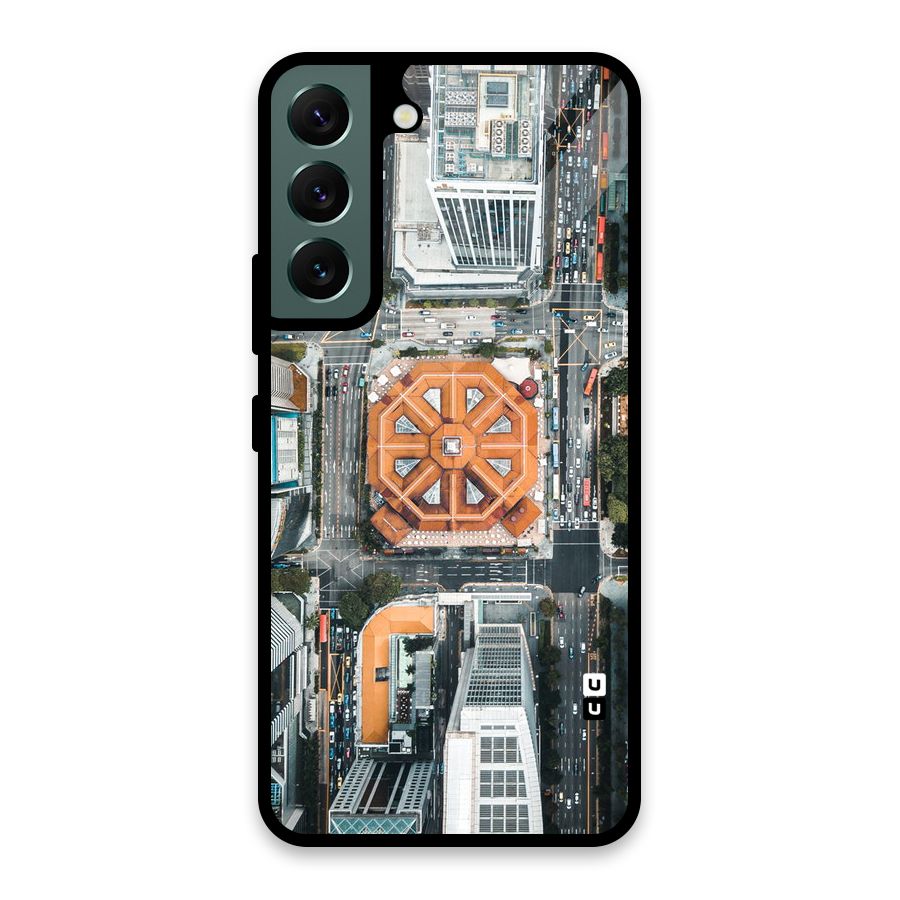 Orange Dome Glass Back Case for Galaxy S22 5G