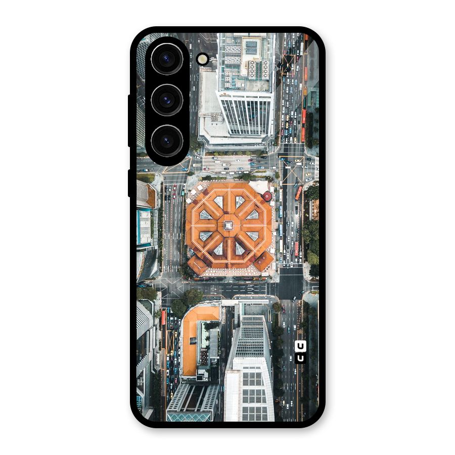 Orange Dome Glass Back Case for Galaxy S23 Plus