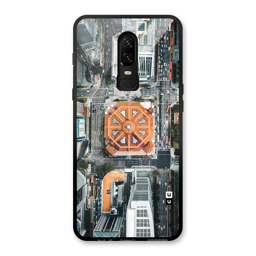 Orange Dome Glass Back Case for OnePlus 6