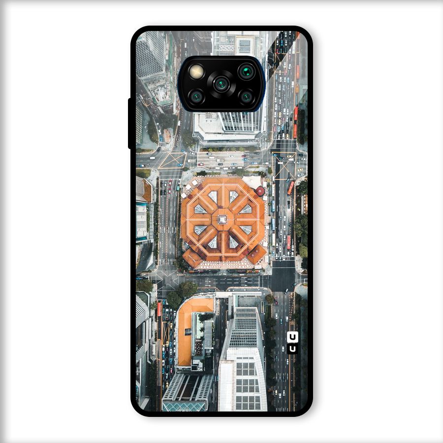 Orange Dome Glass Back Case for Poco X3
