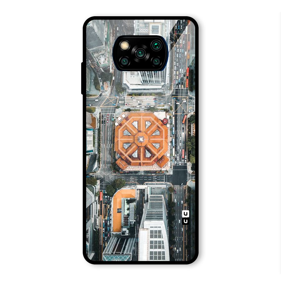 Orange Dome Glass Back Case for Poco X3 Pro