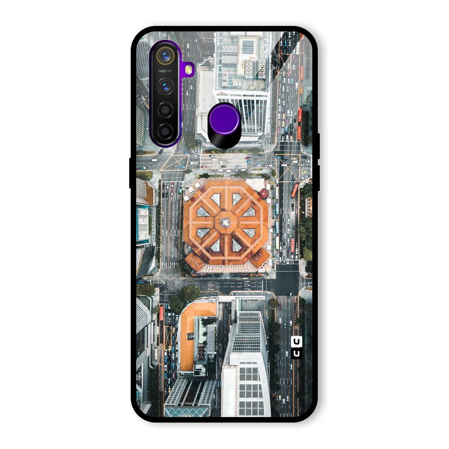 Orange Dome Glass Back Case for Realme 5 Pro