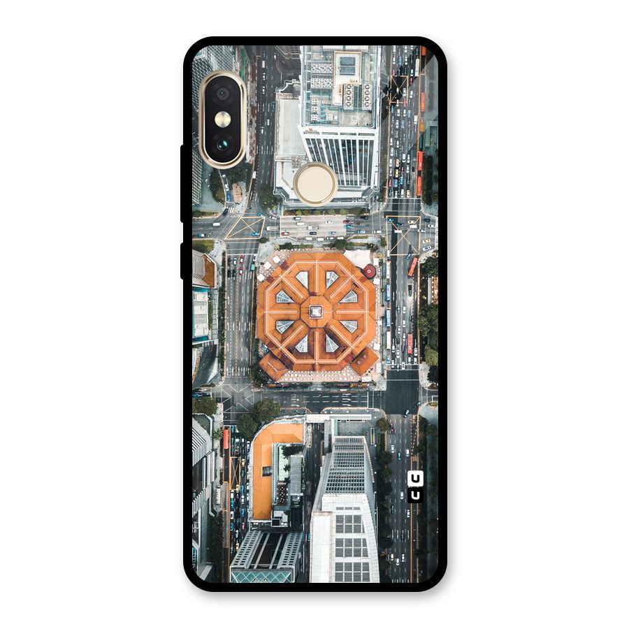 Orange Dome Glass Back Case for Redmi Note 5 Pro