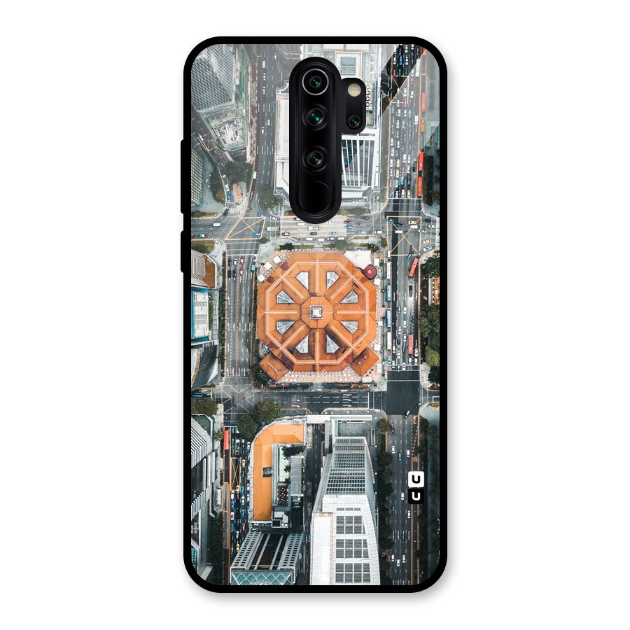 Orange Dome Glass Back Case for Redmi Note 8 Pro