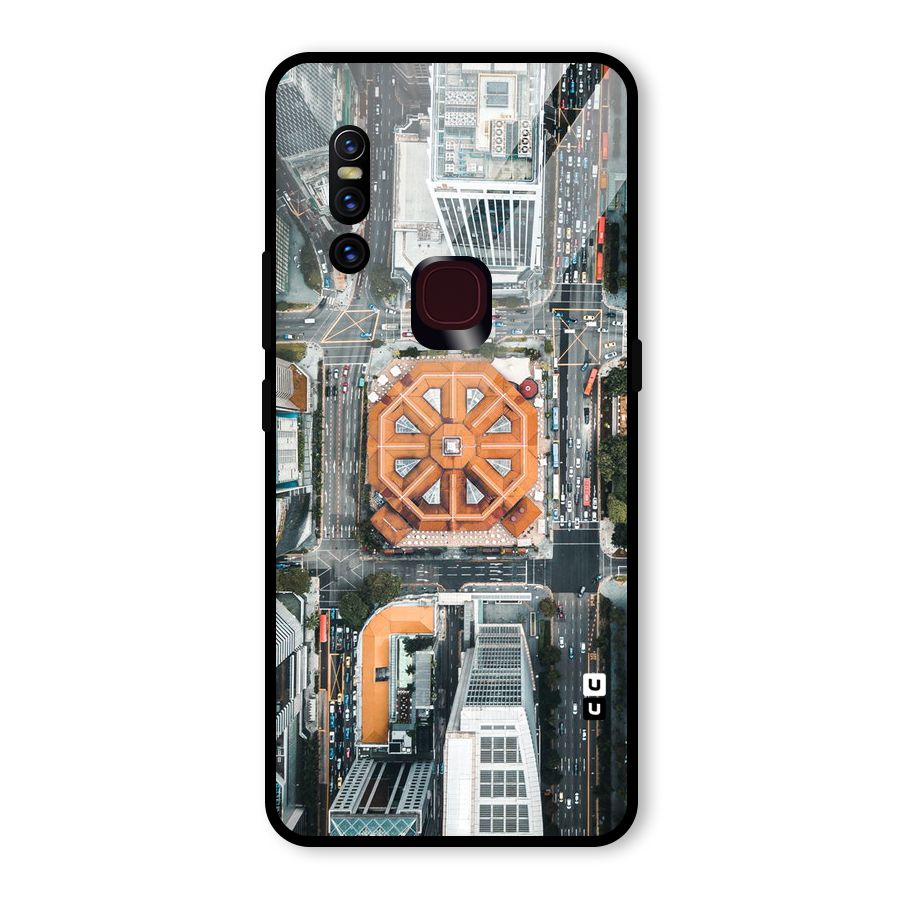 Orange Dome Glass Back Case for Vivo V15