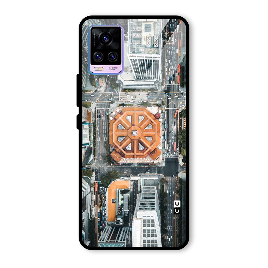 Orange Dome Glass Back Case for Vivo V20 Pro