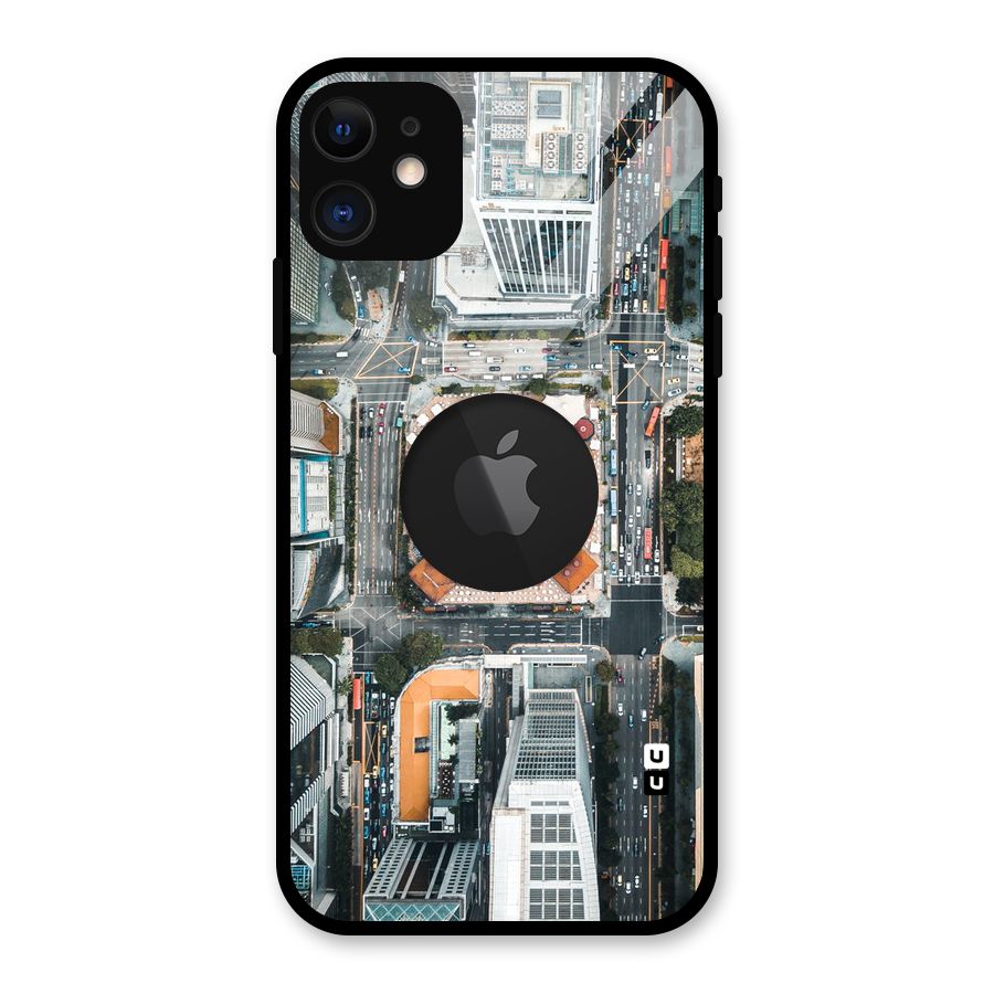 Orange Dome Glass Back Case for iPhone 11 Logo Cut