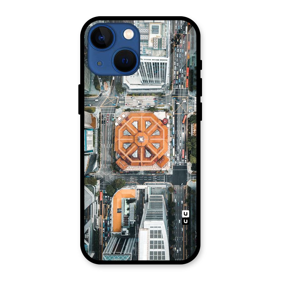 Orange Dome Glass Back Case for iPhone 13 Mini