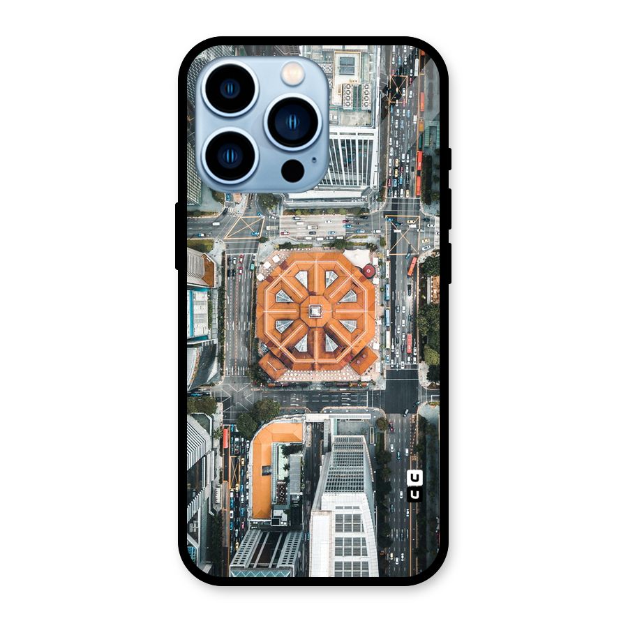 Orange Dome Glass Back Case for iPhone 13 Pro