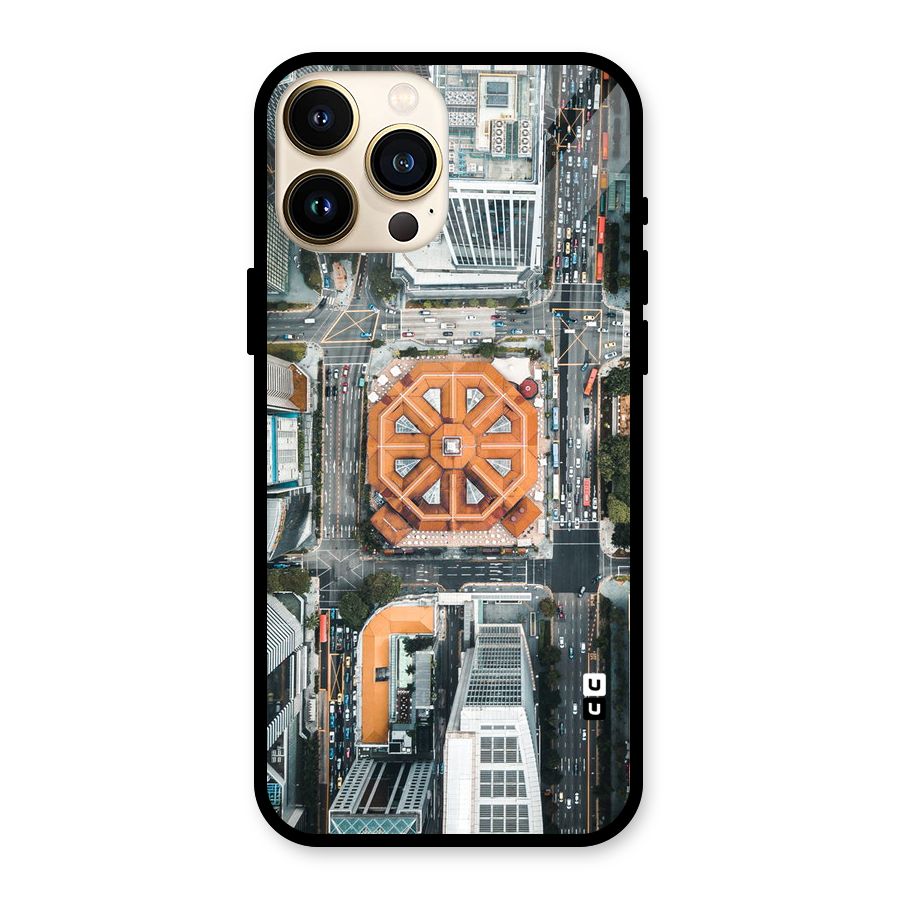 Orange Dome Glass Back Case for iPhone 13 Pro Max