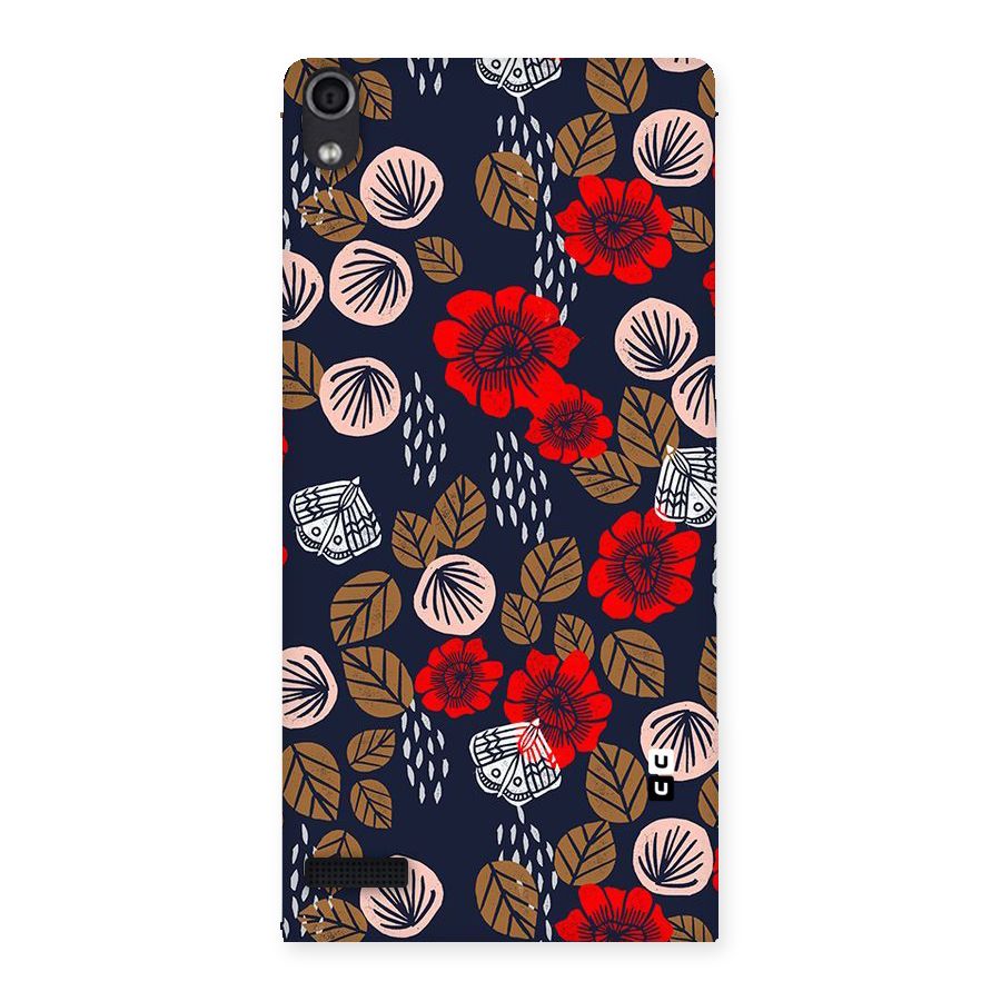 Orange Flora Back Case for Ascend P6