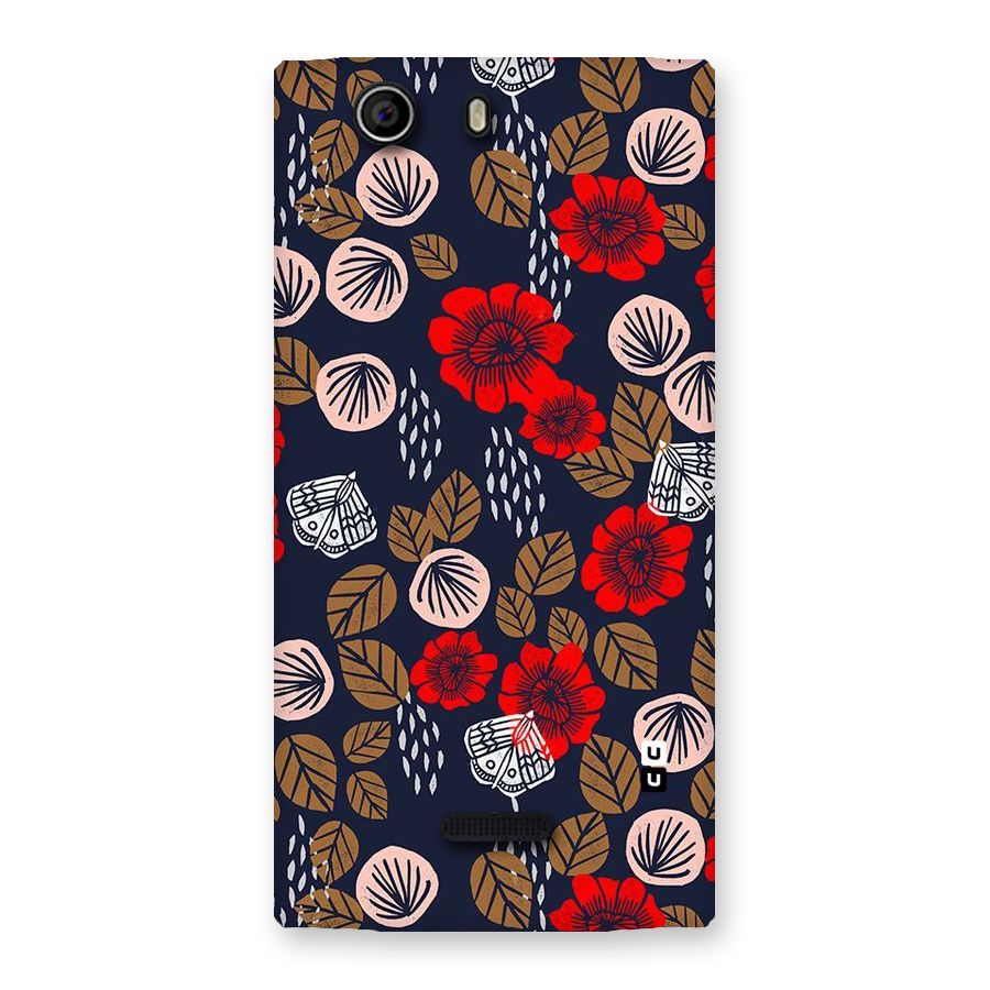 Orange Flora Back Case for Canvas Nitro 2 E311