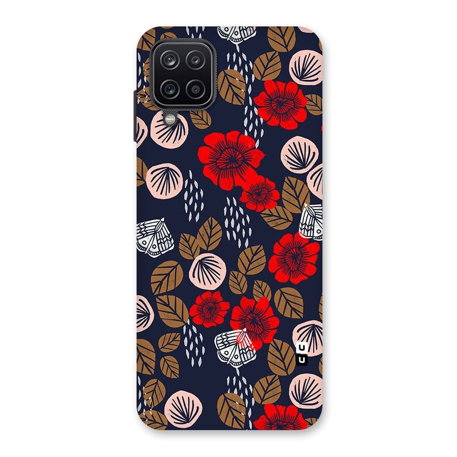 Orange Flora Back Case for Galaxy A12