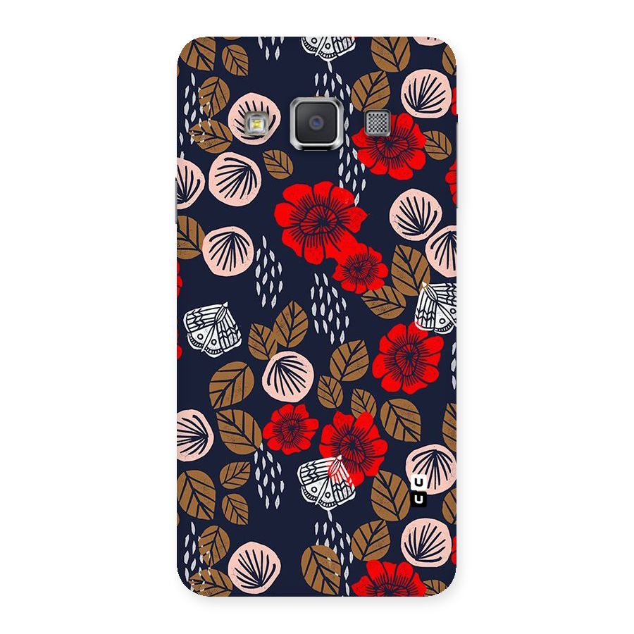 Orange Flora Back Case for Galaxy A3