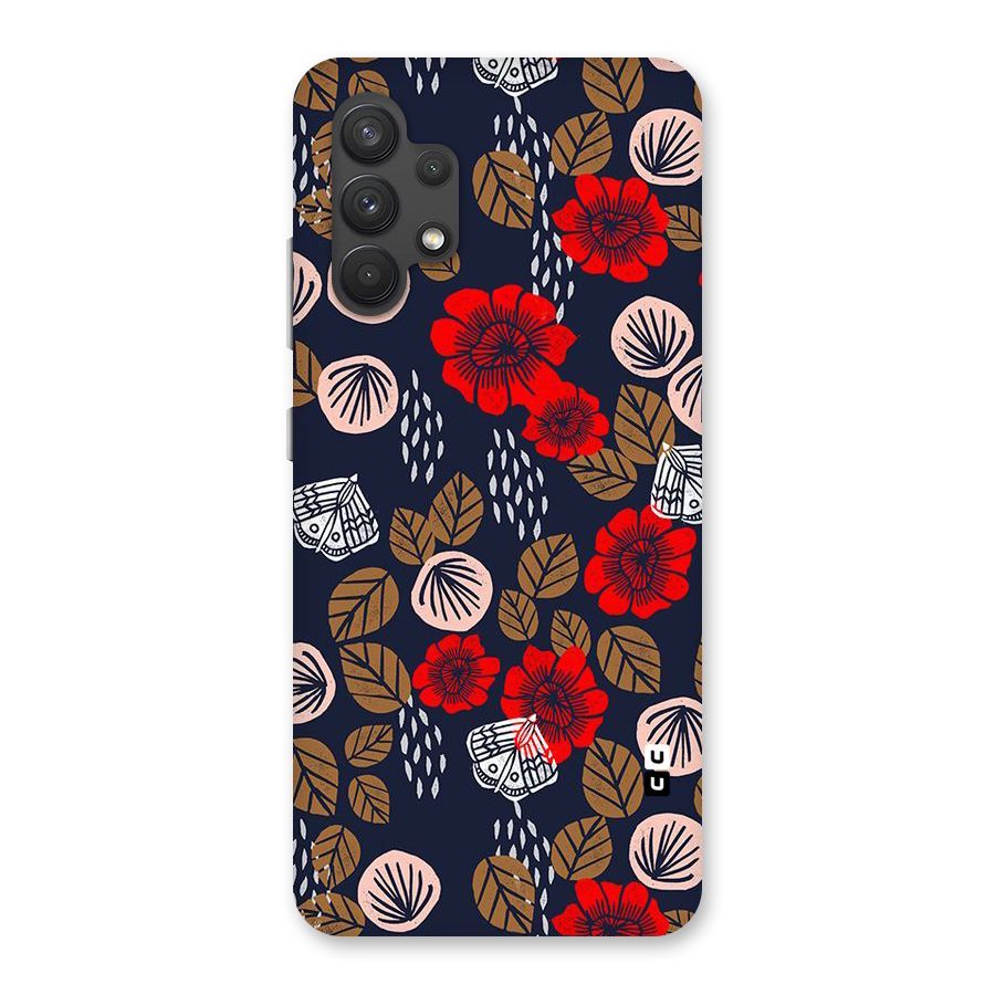 Orange Flora Back Case for Galaxy A32