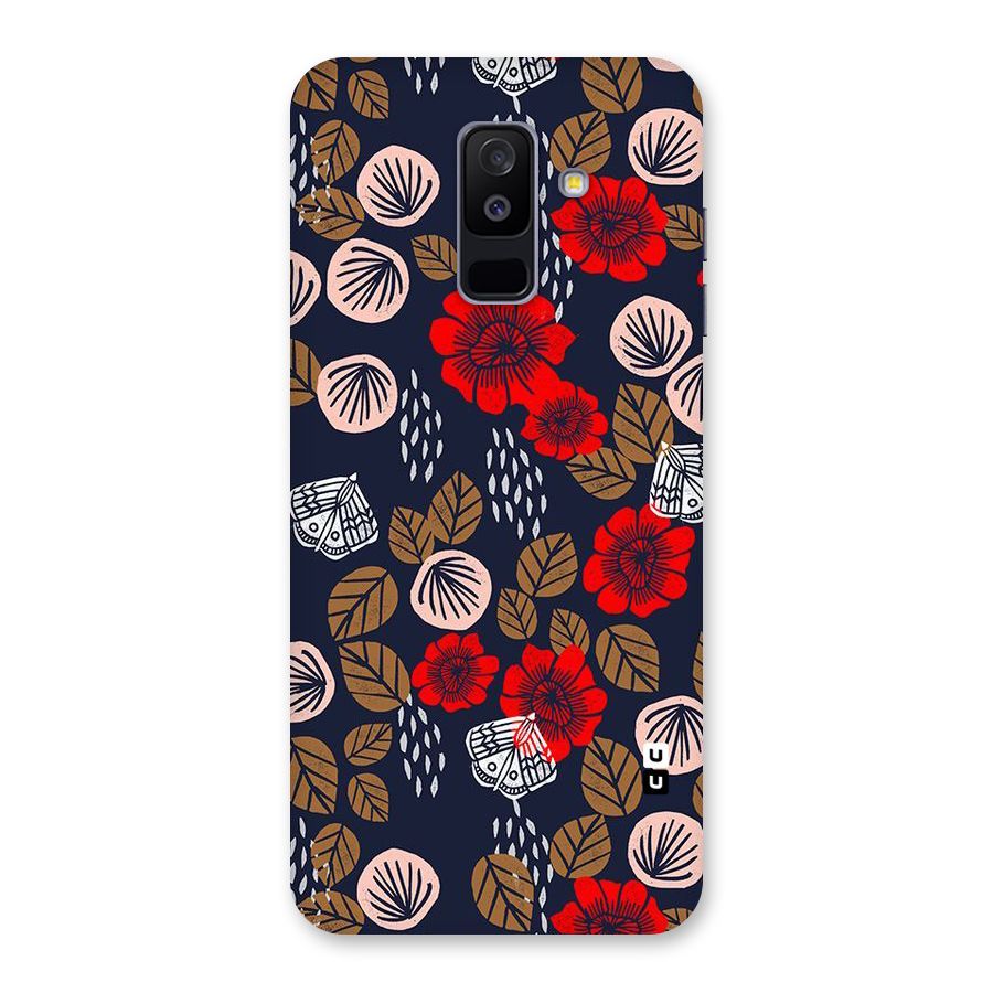Orange Flora Back Case for Galaxy A6 Plus