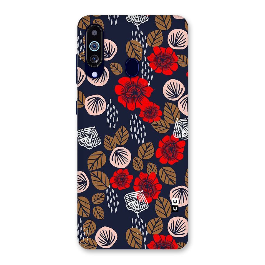 Orange Flora Back Case for Galaxy A60