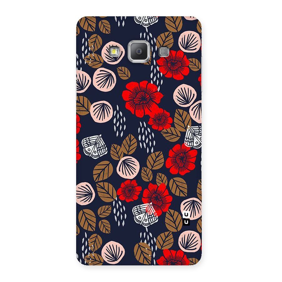 Orange Flora Back Case for Galaxy A7