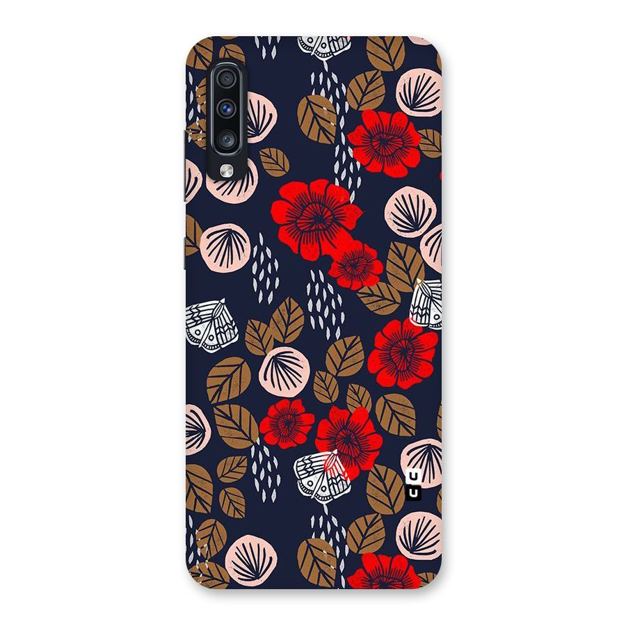 Orange Flora Back Case for Galaxy A70