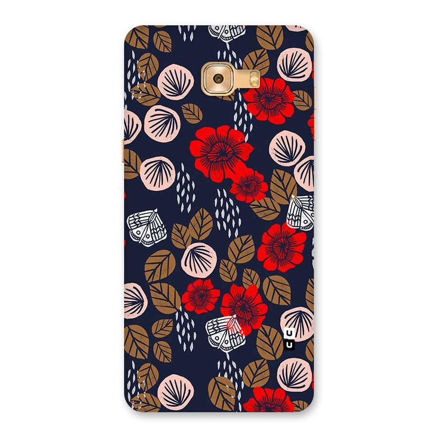 Orange Flora Back Case for Galaxy C9 Pro