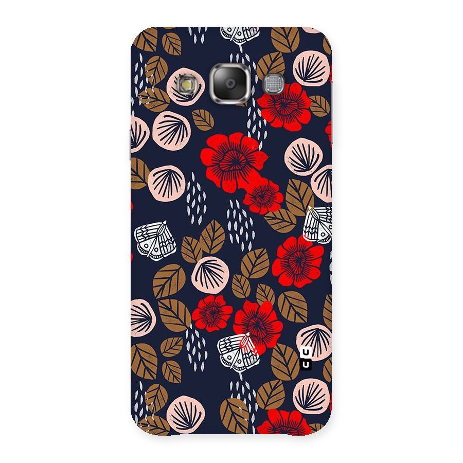 Orange Flora Back Case for Galaxy E7