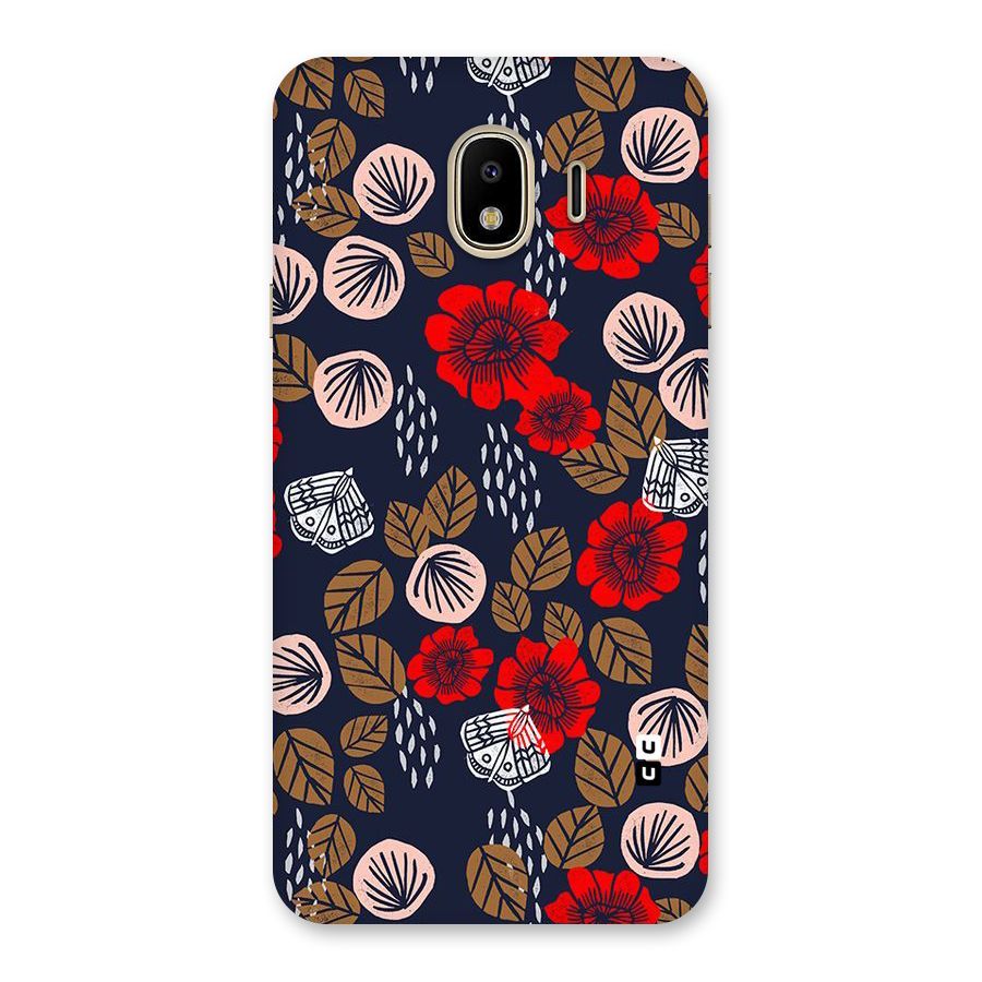 Orange Flora Back Case for Galaxy J4