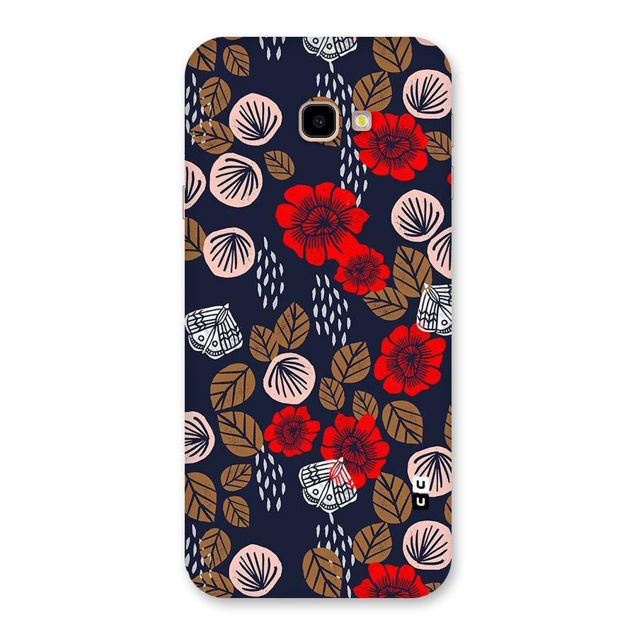 Orange Flora Back Case for Galaxy J4 Plus