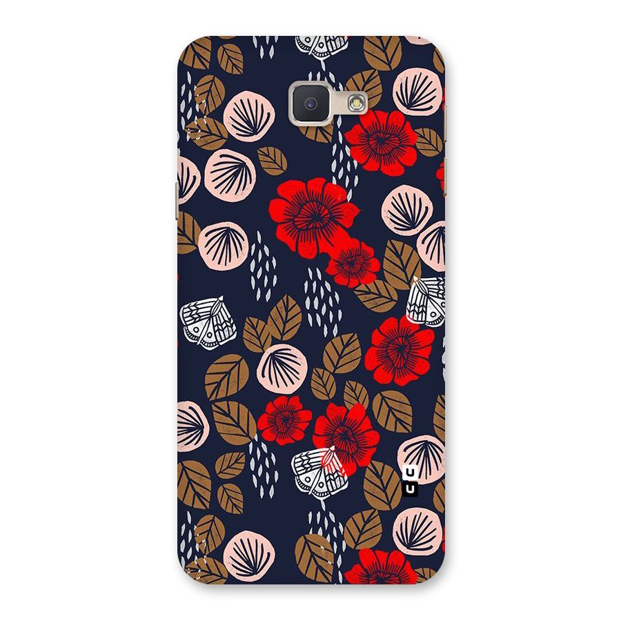 Orange Flora Back Case for Galaxy J5 Prime