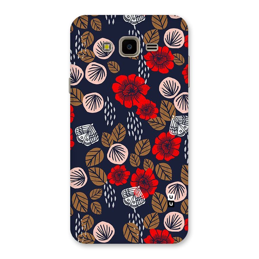 Orange Flora Back Case for Galaxy J7 Nxt