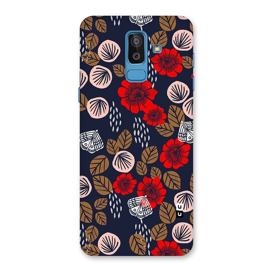 Orange Flora Back Case for Galaxy J8