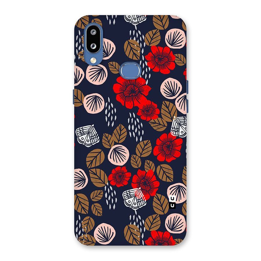 Orange Flora Back Case for Galaxy M01s