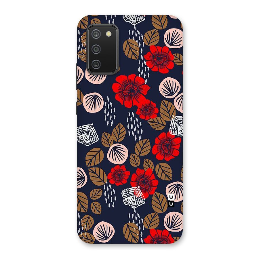 Orange Flora Back Case for Galaxy M02s