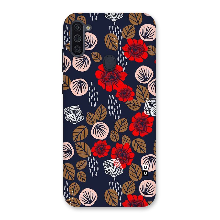 Orange Flora Back Case for Galaxy M11