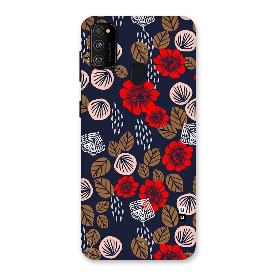 Orange Flora Back Case for Galaxy M30s