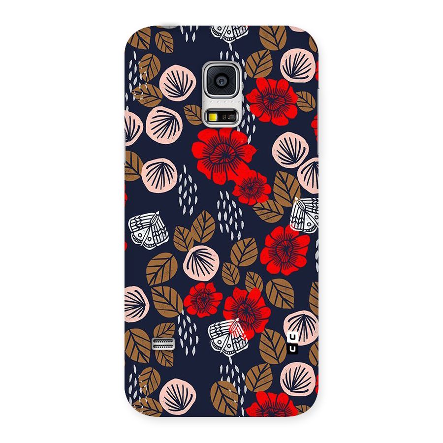 Orange Flora Back Case for Galaxy S5 Mini