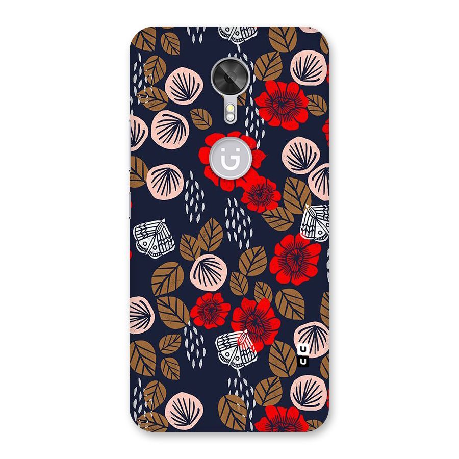 Orange Flora Back Case for Gionee A1