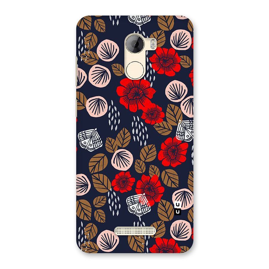 Orange Flora Back Case for Gionee A1 LIte