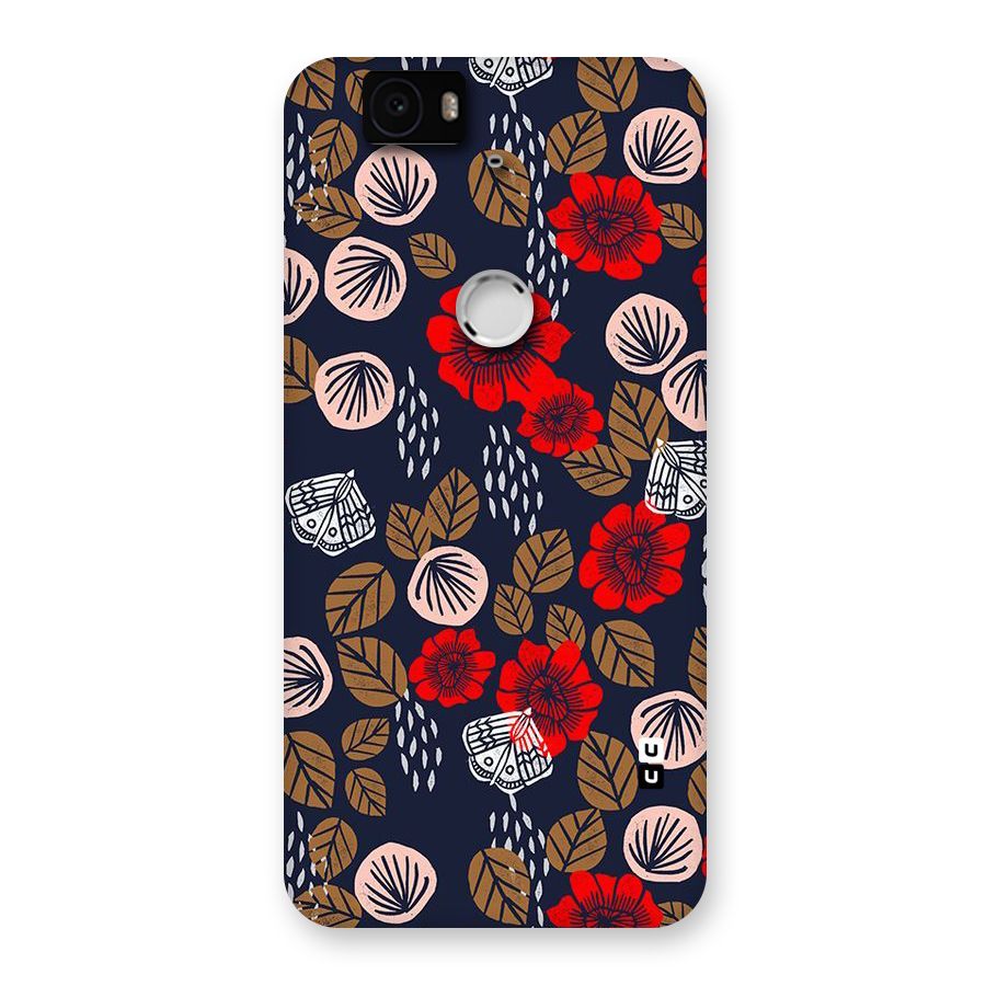 Orange Flora Back Case for Google Nexus-6P