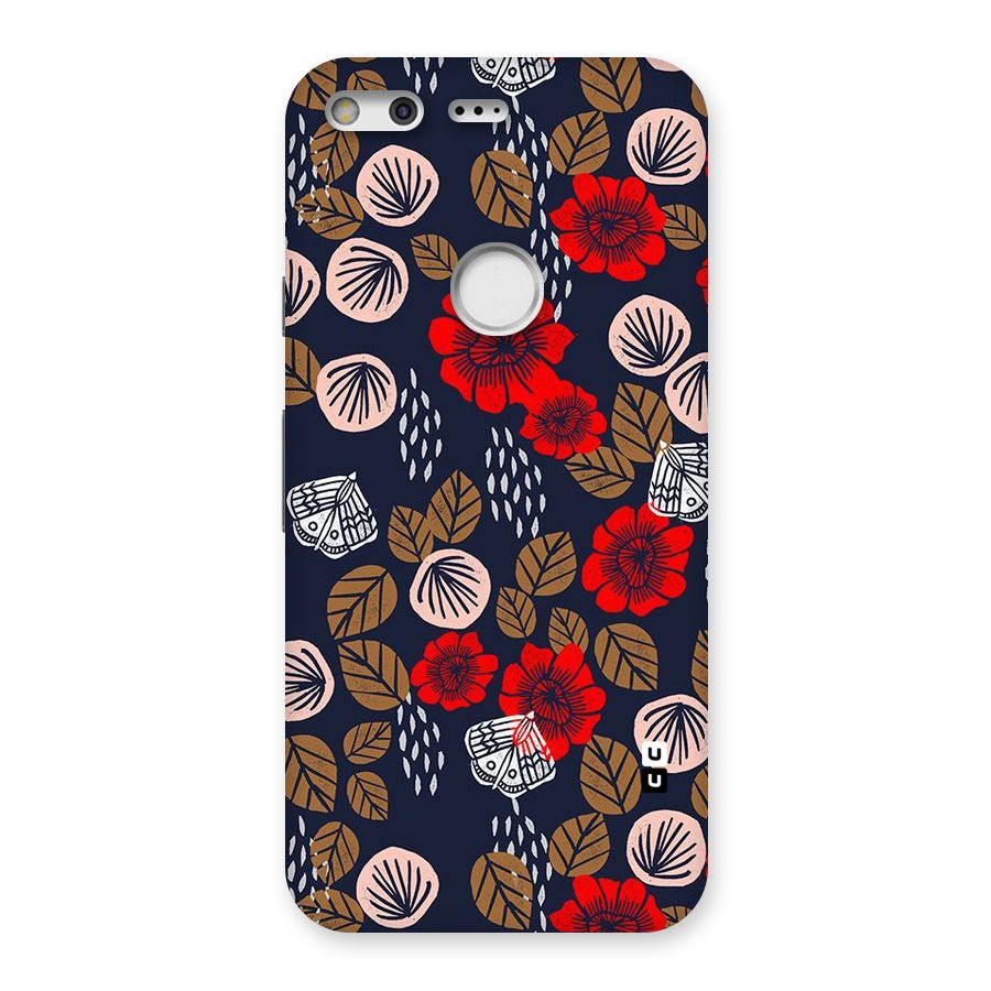 Orange Flora Back Case for Google Pixel