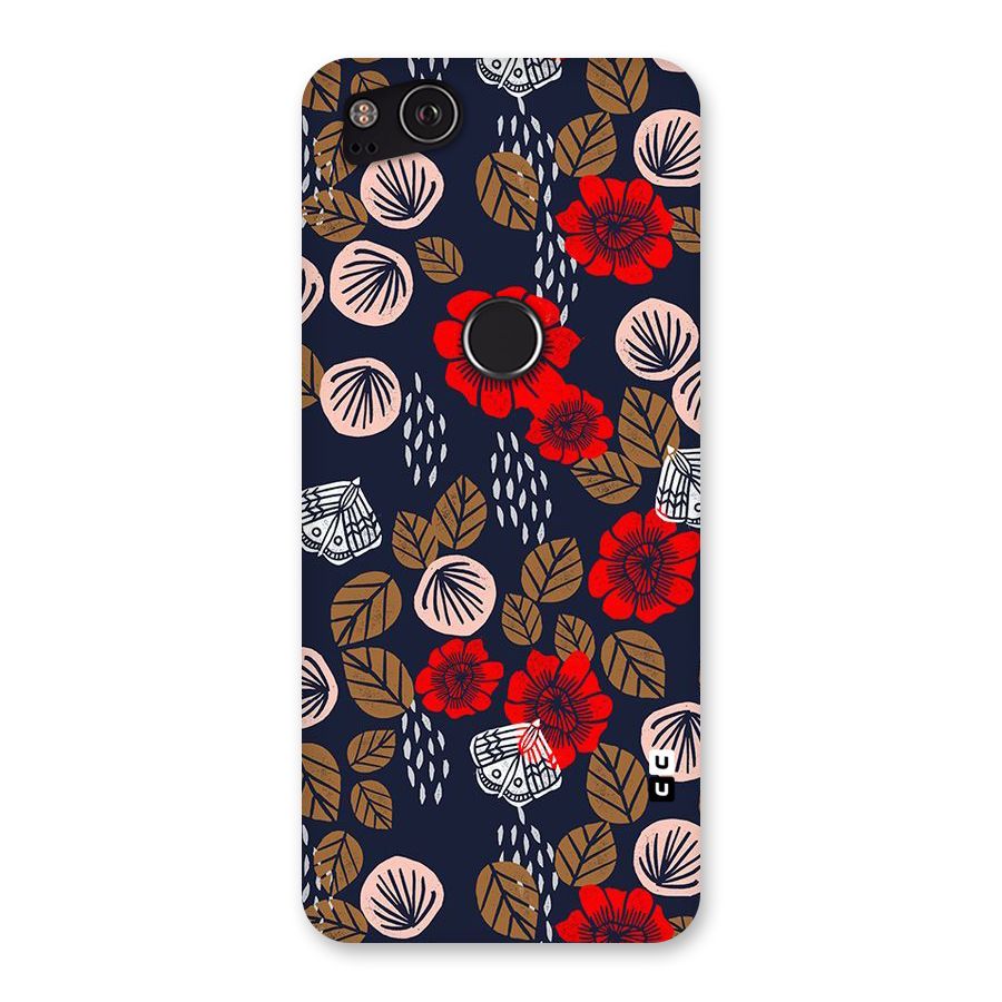 Orange Flora Back Case for Google Pixel 2