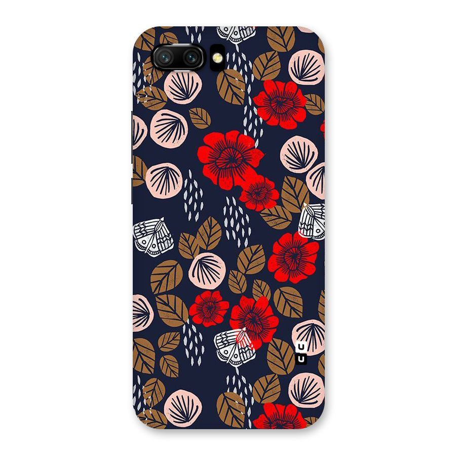 Orange Flora Back Case for Honor 10