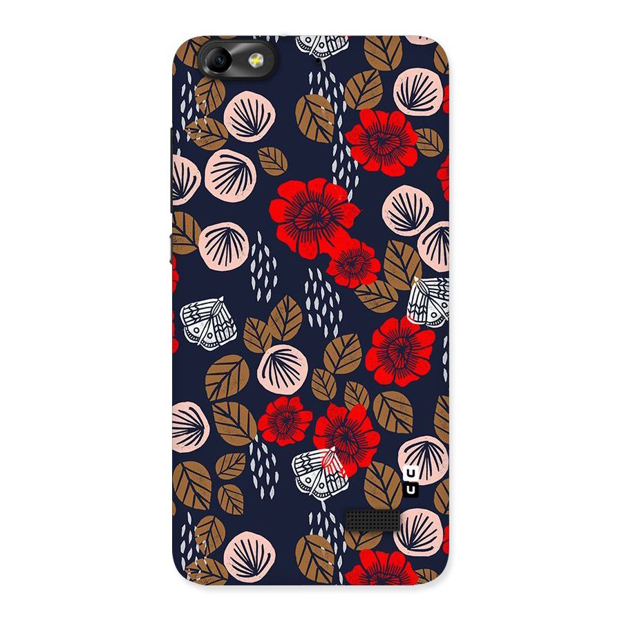 Orange Flora Back Case for Honor 4C