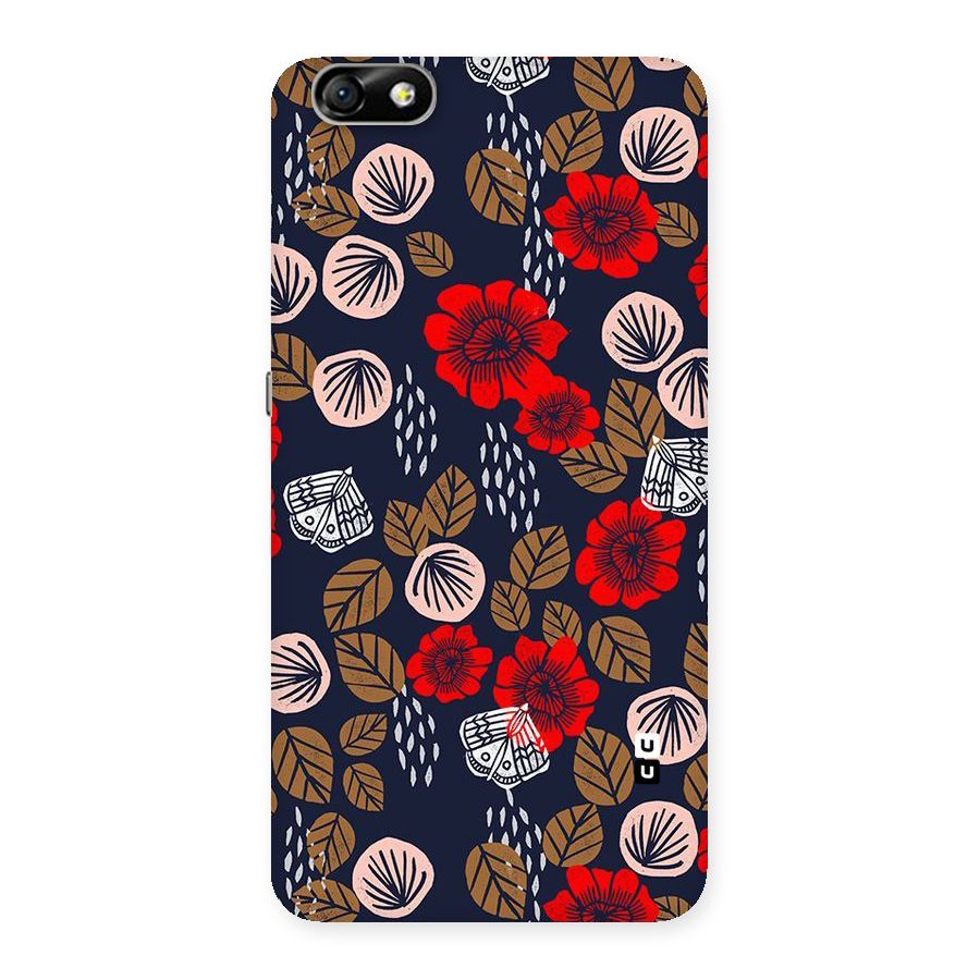 Orange Flora Back Case for Honor 4X