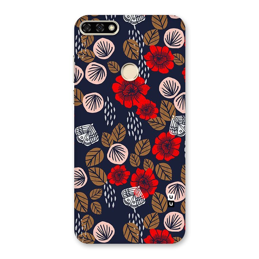 Orange Flora Back Case for Honor 7A