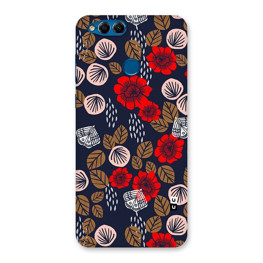 Orange Flora Back Case for Honor 7X