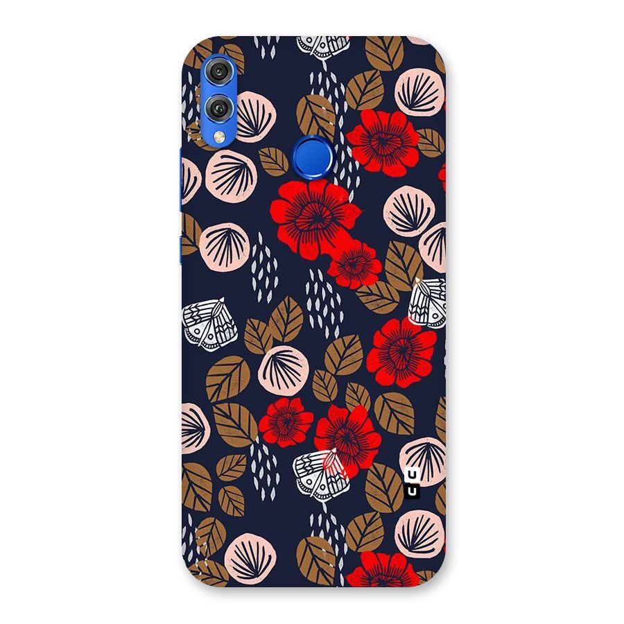 Orange Flora Back Case for Honor 8X