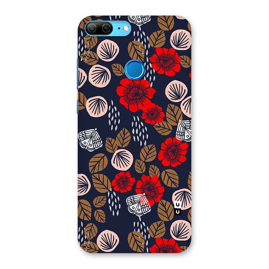 Orange Flora Back Case for Honor 9 Lite