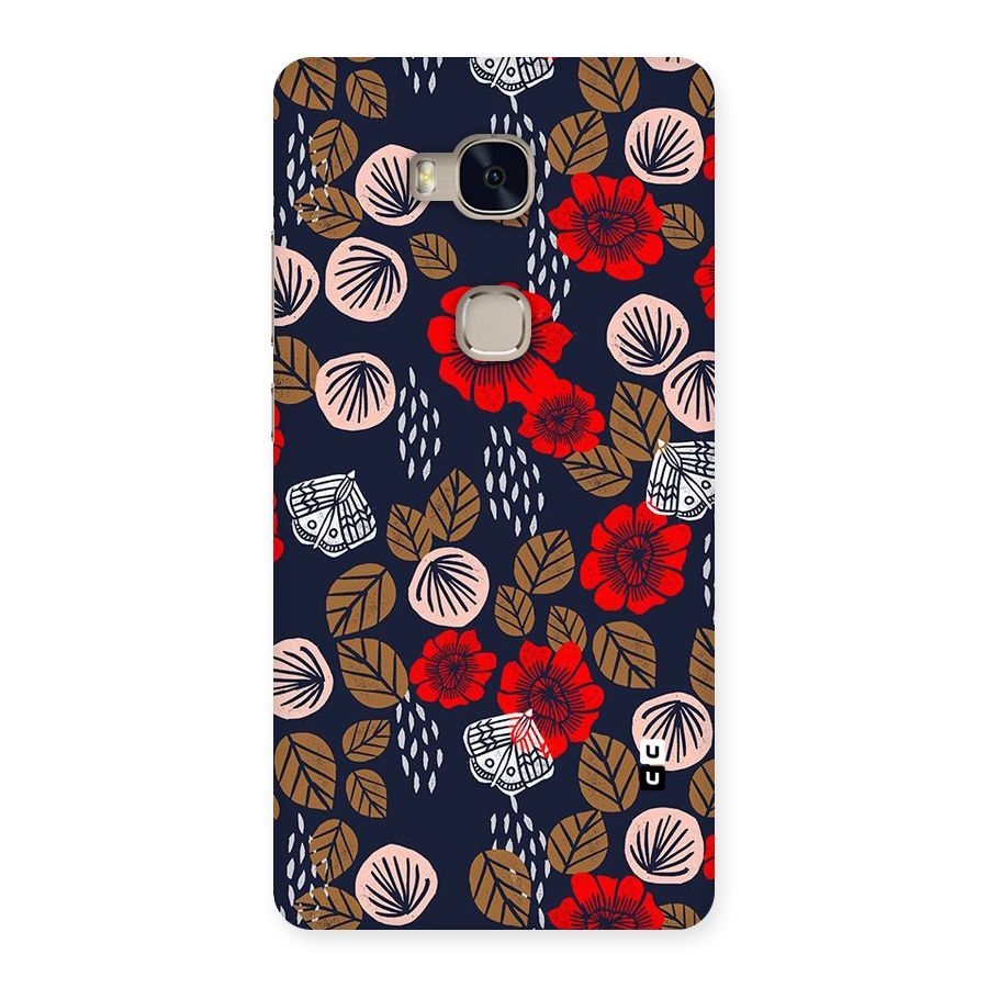 Orange Flora Back Case for Huawei Honor 5X