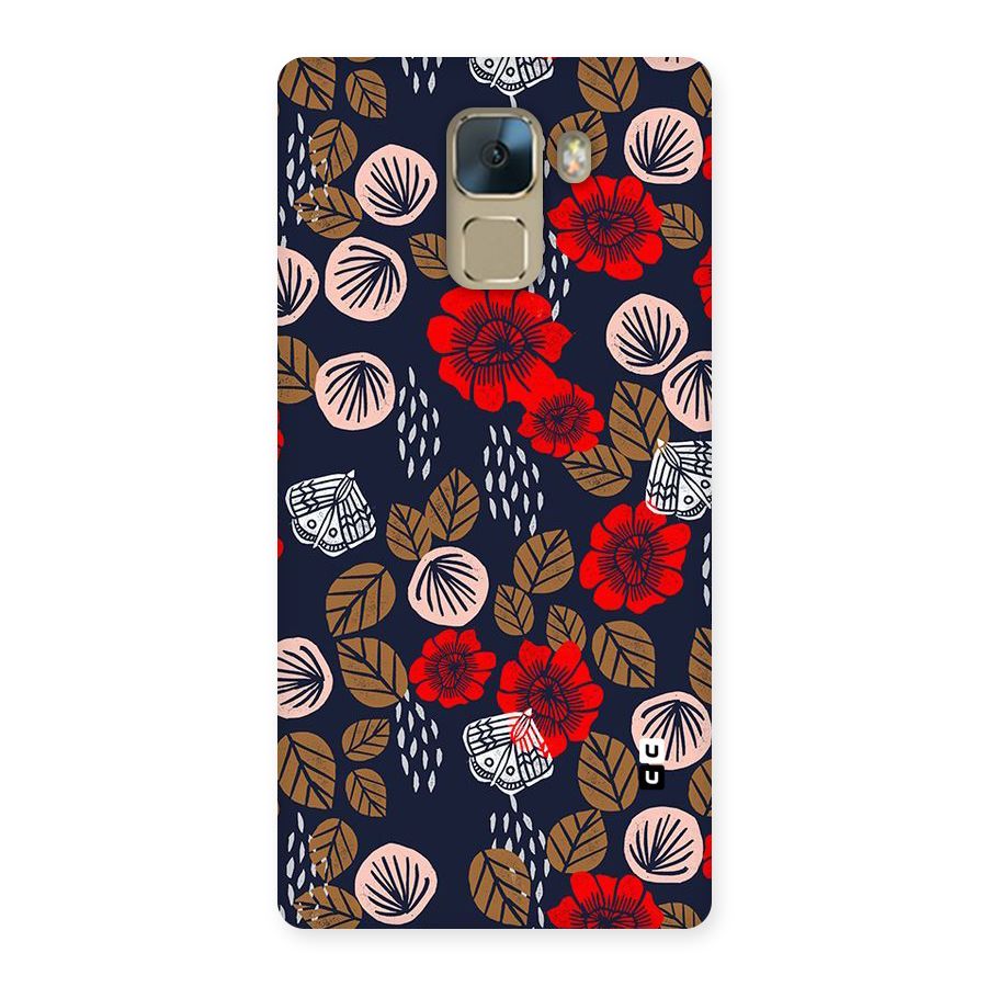 Orange Flora Back Case for Huawei Honor 7
