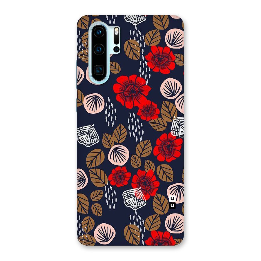 Orange Flora Back Case for Huawei P30 Pro